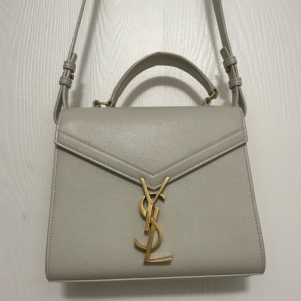 YSL Cassandra Mini Top Handle Bag in Grain De Poudre Embossed Leather